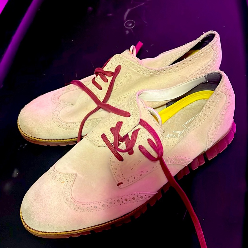 Cole Haan ZeroGrand Womens Size 8 (B) Oxford Wingtip Beige Leather